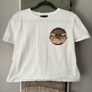 Star Wars x Zara Women’s Cropped T-shirt Embroidered